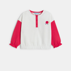 سُترة سويت شيرت ثنائية اللون للفتيات الصغيرات